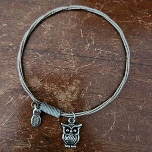 Strung Guitar String Silver Owl Charm Bracelet